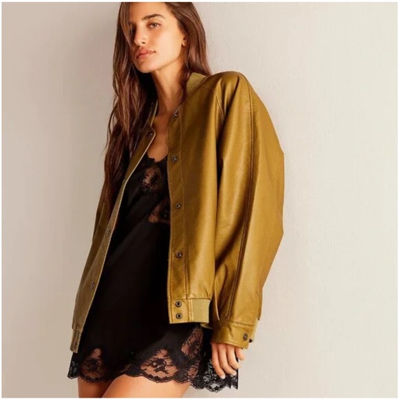 We The Free Jackets & Blazers - We the Free by Free People Wild Rose Vegan Leather Jacket Size XS NWT